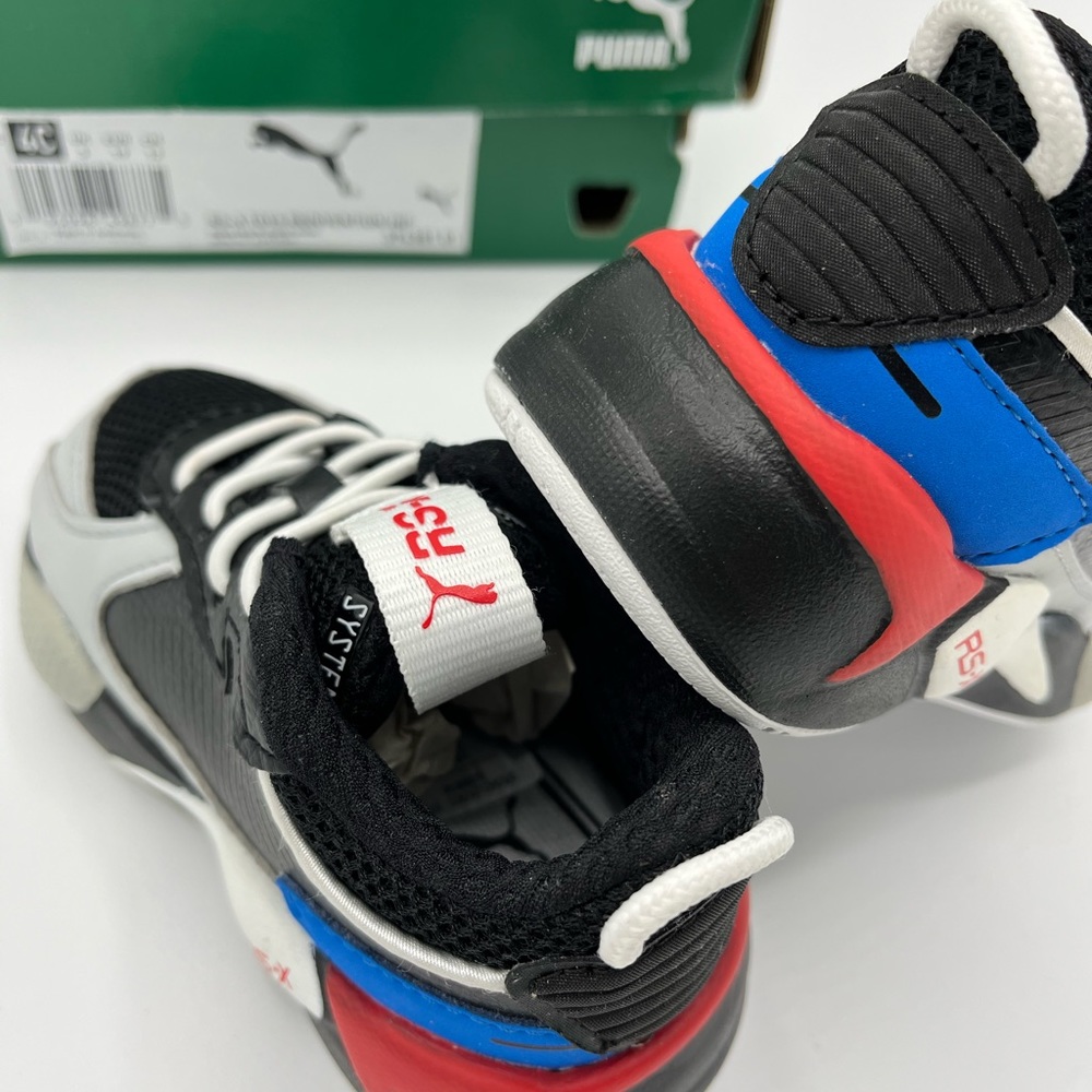 Puma RS-X
Size 4c Toddler 
Brand New/ never worn 
Black/multicolor 
Original Box - Picture 7 of 9